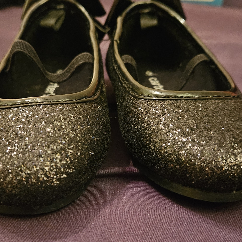 Carter's Girls' Glitter Mary Jane Flats in Black - Picture 6 of 7